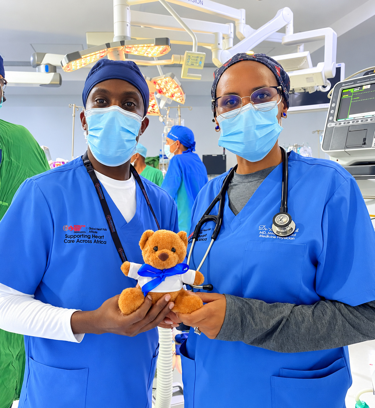 Pietro Chille, our Executive Director, and Dr. Lioba Joseph in theatre